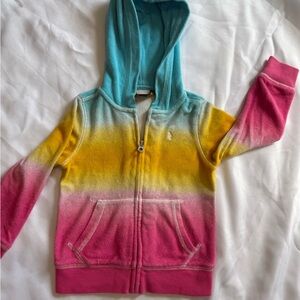 Polo by Ralph Lauren Blue and Yellow Zip-Up Hoodie